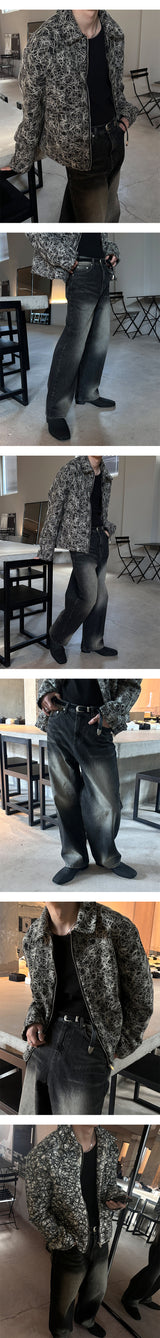 [XS-L] ヴィンテージブラックブラッシュデニムパンツ