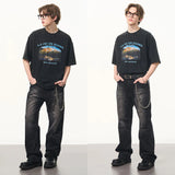 ウォッシュドプリンティドマウンテンTシャツ