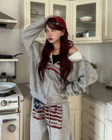 America クロップフードジップアップ