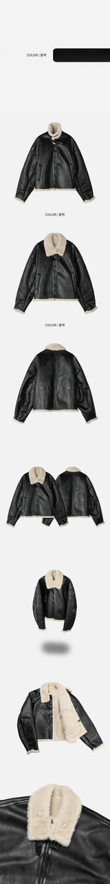 [F/W] Leather crop mustang