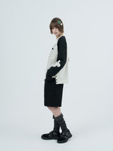 patched raglen t-shirts / white