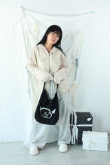 studs nylon knitzip hoodie(white)