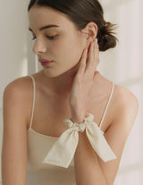 26SS★ Ribbon Tail Embroidery Hair Scrunchie