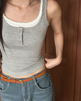 Layered lace sleeveless(4color)