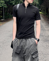 Jevin Muscle Fit Half Zip-Up Short Sleeve