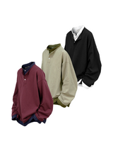 RELABEL (‘LABEL’) ファインテクスチャー フェイクレイヤード ロングスリーブ Tシャツ