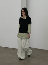 [prts made] Relaxed-Fit Washed Shirts (pale olive)