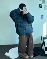 フリースカーペンターワイドロングパンツ 🤎💚🖤🩶🤍5カラー