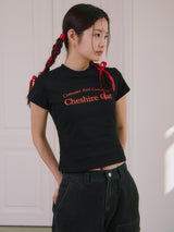 "CHASHIRE CAT" ウィメンズ T シャツ_ブラック