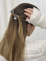 [2PCS] ミニロゴ ヘアクリップ / SILVER
