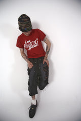 damage bermuda pants_charcoal