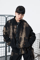 Tie Dye Shirring MA-1 Jumper (BLACK)