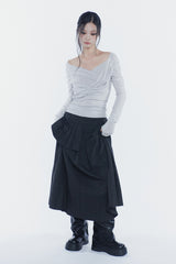 ソフトドレープオフショルダートップ light grey