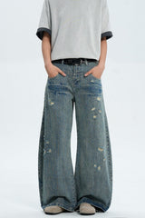 Distressed Blue Street Jeans