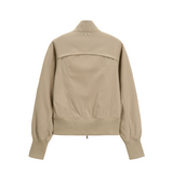 HIGH NECK ZIP-UP SLIM JACKET (MOCHA BROWN)