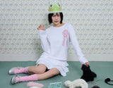 コサージュサイドポイントスリム長袖Tシャツ