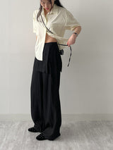 Euro Wrap Nylon Wide Pants