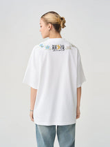 フローラルカラーエンブロイダリーTシャツ