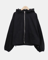 Peon Pigment-Washed Two-Way Crop Hoodie Zip-Up