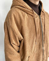 Work Corduroy Hood Zip-Up