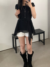 Yuria Chiffon Cap Sleeve Blouse