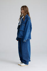 CARPENTER LOOSEFIT DENIM PANTS DEEPBLUE