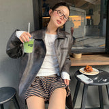 FAUX LEATHER CARCOAT
