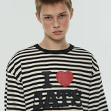I LOVE CATS STRIPE LONG SLEEVE