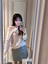 ルーズフィットコサージュニット MInt