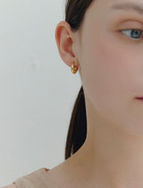 26SS★ Champagne Moon Silver Goutte Glint Earrings XS