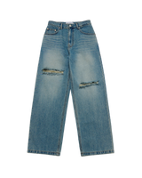 26SS WOMAN オープンカッティングデニムパンツ
