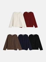Pino Crop Ribbed Button Cardigan (5c)