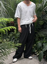 [S/S] Vacance damage v neck half knit(3color)