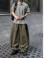 リフォールドSSコットンツータックワイドパンツ