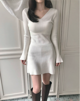 milktea bell flare knit ops