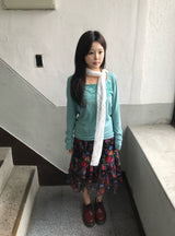 3カラー アオイ レース ヴィンテージ ロングスリーブ Tシャツ