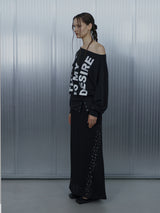 BOLD LETTERING LOOSE TOP / BLACK