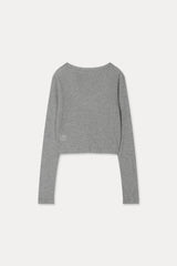 Oblique Tencel Cardigan_Melange gray