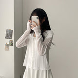 Wrinkle Wavy V-Neck Cropped Cardigan