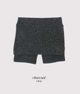 Slit Layered Knit Skirt Pants (2color)