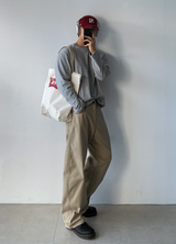 アーロンモーデンエッセンシャルセミクロッピードロングスリーブTシャツ