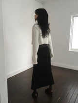Suede Slit Maxi Skirt