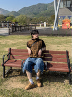 クリンクルチェック フーデット アノラック ベスト