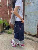 Rank denim pants