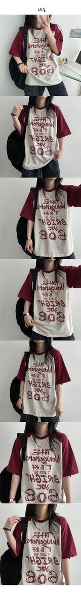 [H&L] LANF Color Coloring Raglan Short-Sleeved T-shirt