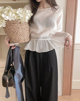 Frill see-through blouse
