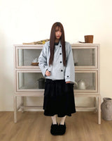 Ringsa Double-Button Collar Wool Short Coat