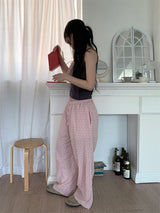 RIBBON PUNCHING WIDE PANTS (3C)