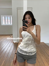lace camistle slimming sleeveless top