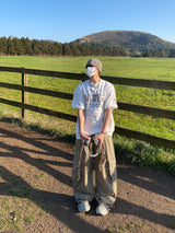 Mud Tin Vintage Washing Cargo Denim Pants